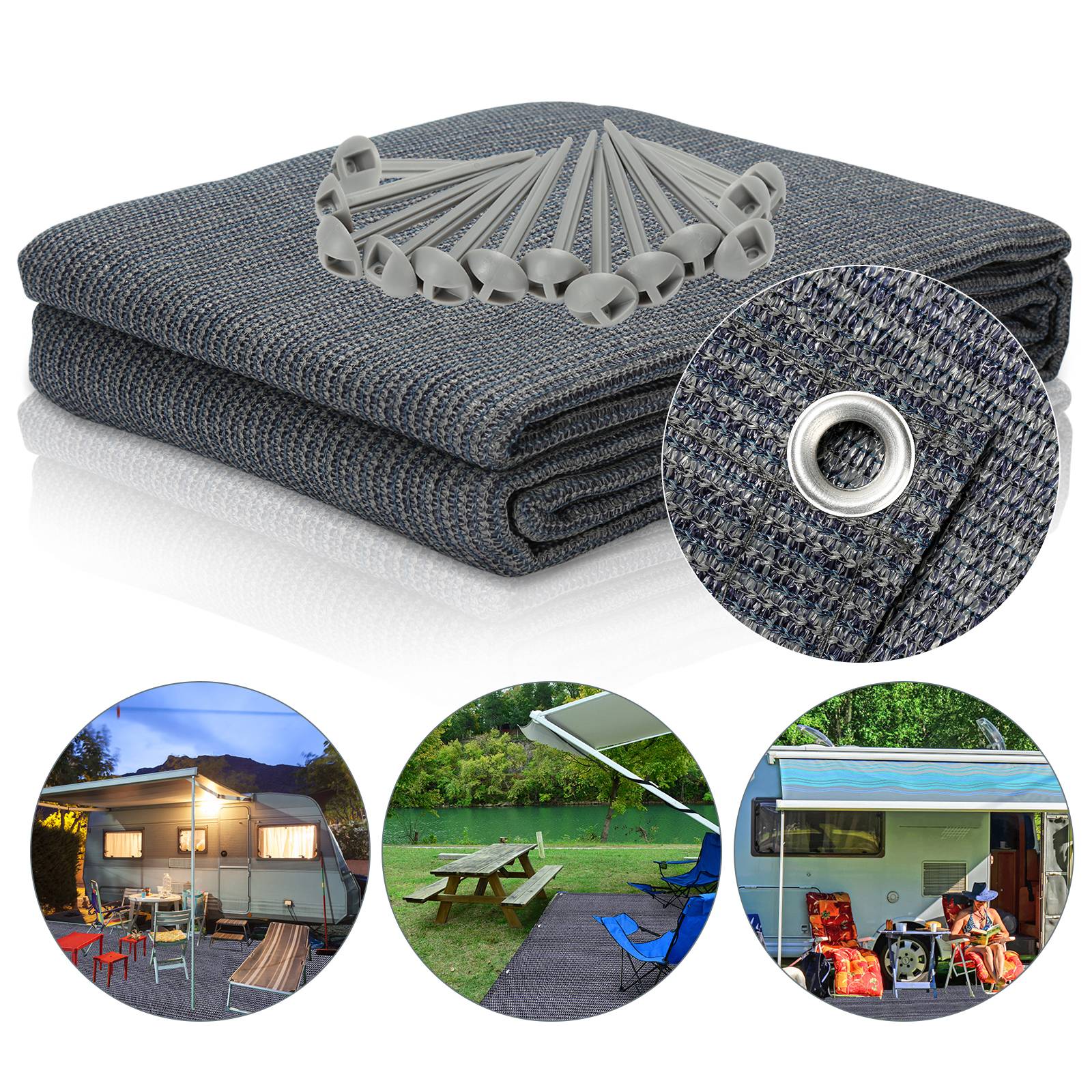 Vorzeltteppich,Zeltteppich,Rasenschutz,viele Größen,Grau,250*600CM