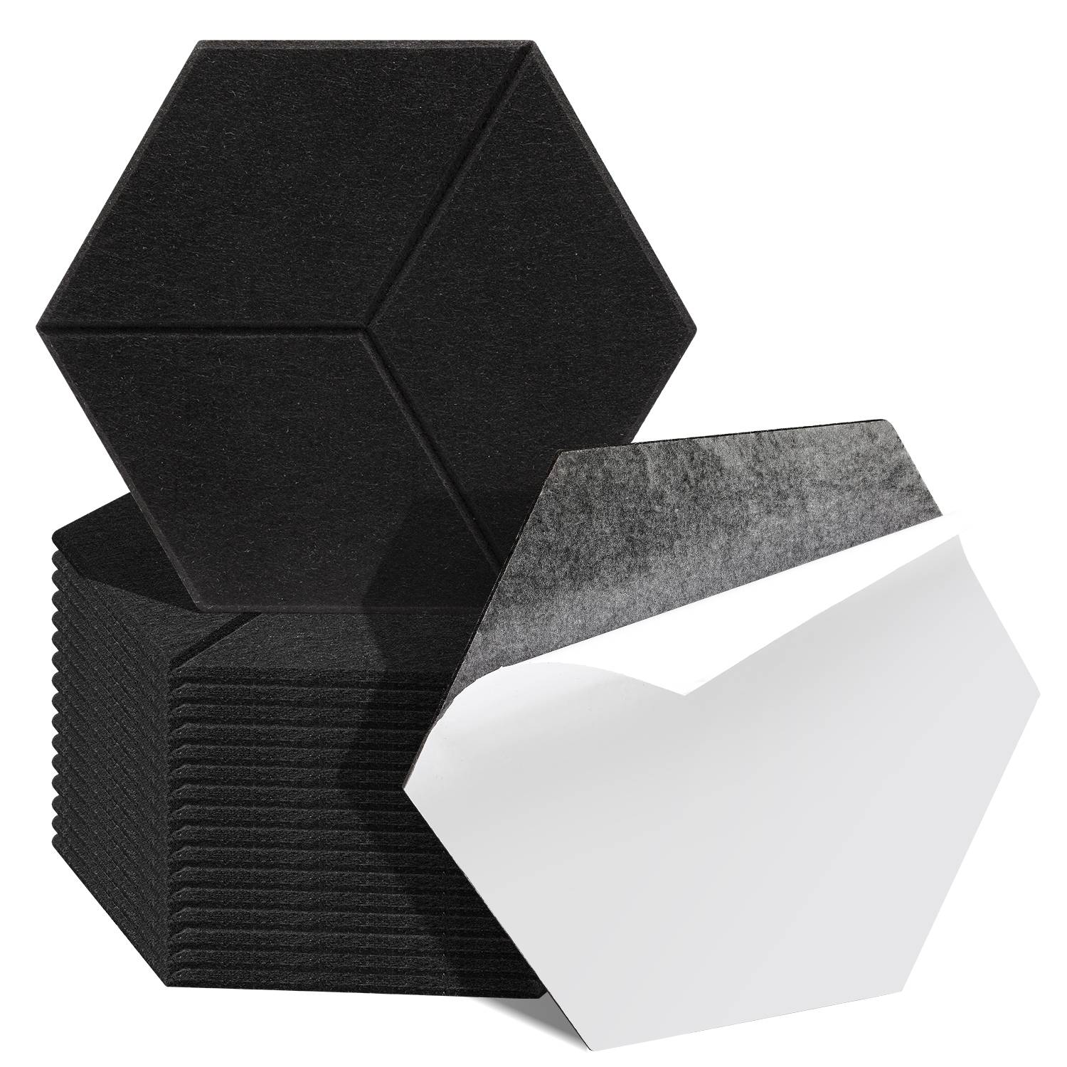 18 stuks Akustikplatten Hexagonal selbstklebend Schallschutzplatten Hohe Dichte Wandpaneel Schwarz