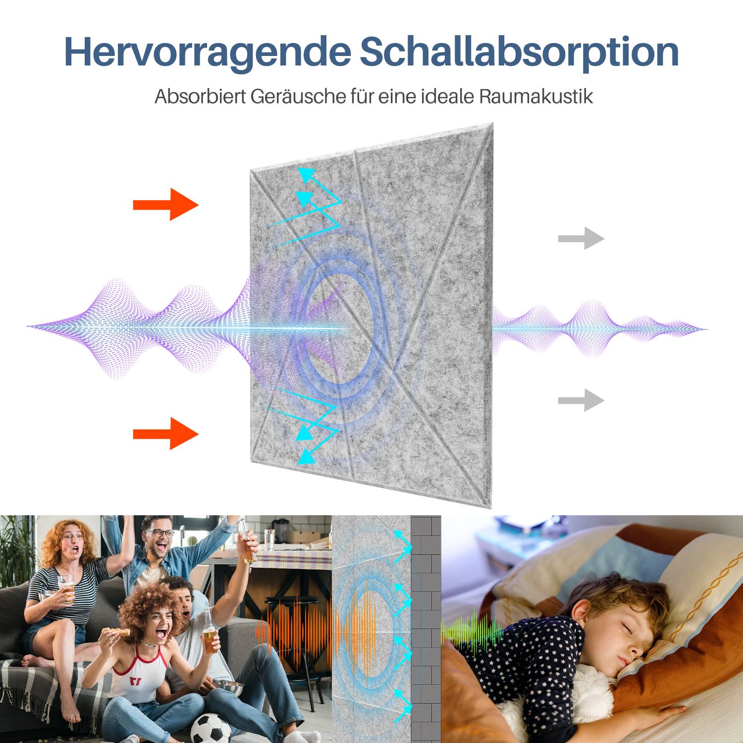 12 stuks Akustikplatten Quadratisch Dreieck selbstklebend Schallschutz Akustikpaneele Hohe Dichte Wandpaneel Hellgrau