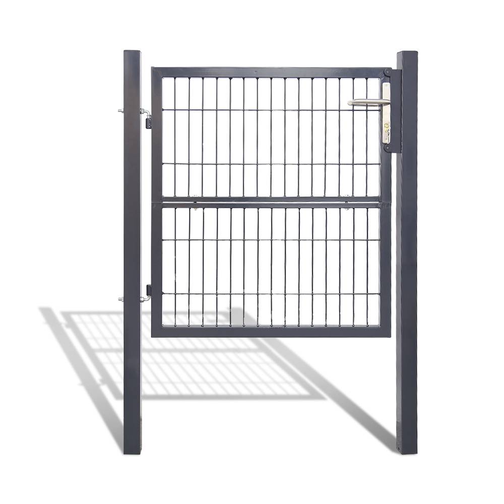 Gartentor 100 x 100cm Gartentür verzinkter Stahl abschließbar, Hoftor Zaun Inkl. Schloss Tür, Tor, Zauntor, Zauntür, Gartentür, Gartenzaun Anthra