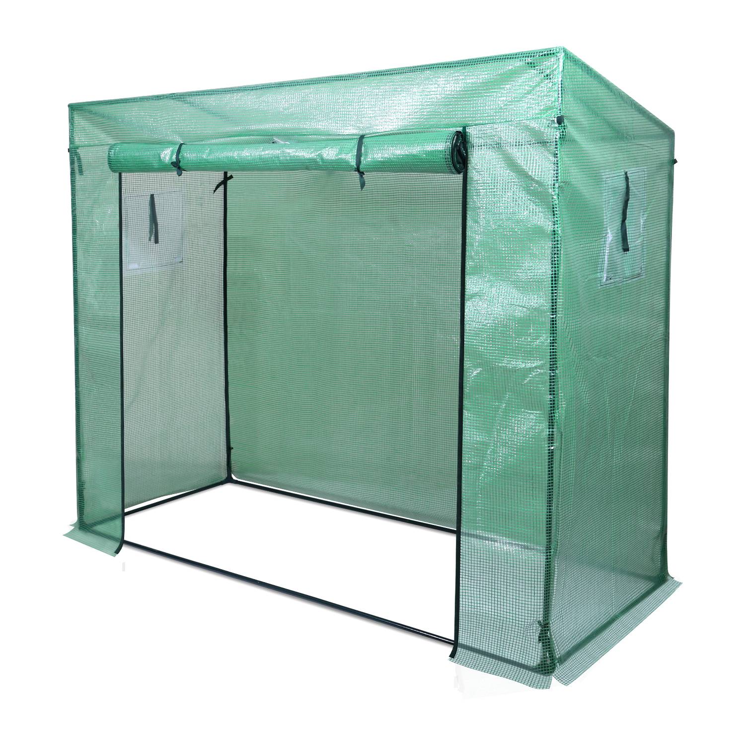 Foliengewächshaus 140 g/m2, PE halbtransparent, wasserdicht wetterfest,weiß, 200x80x150/169 cm
