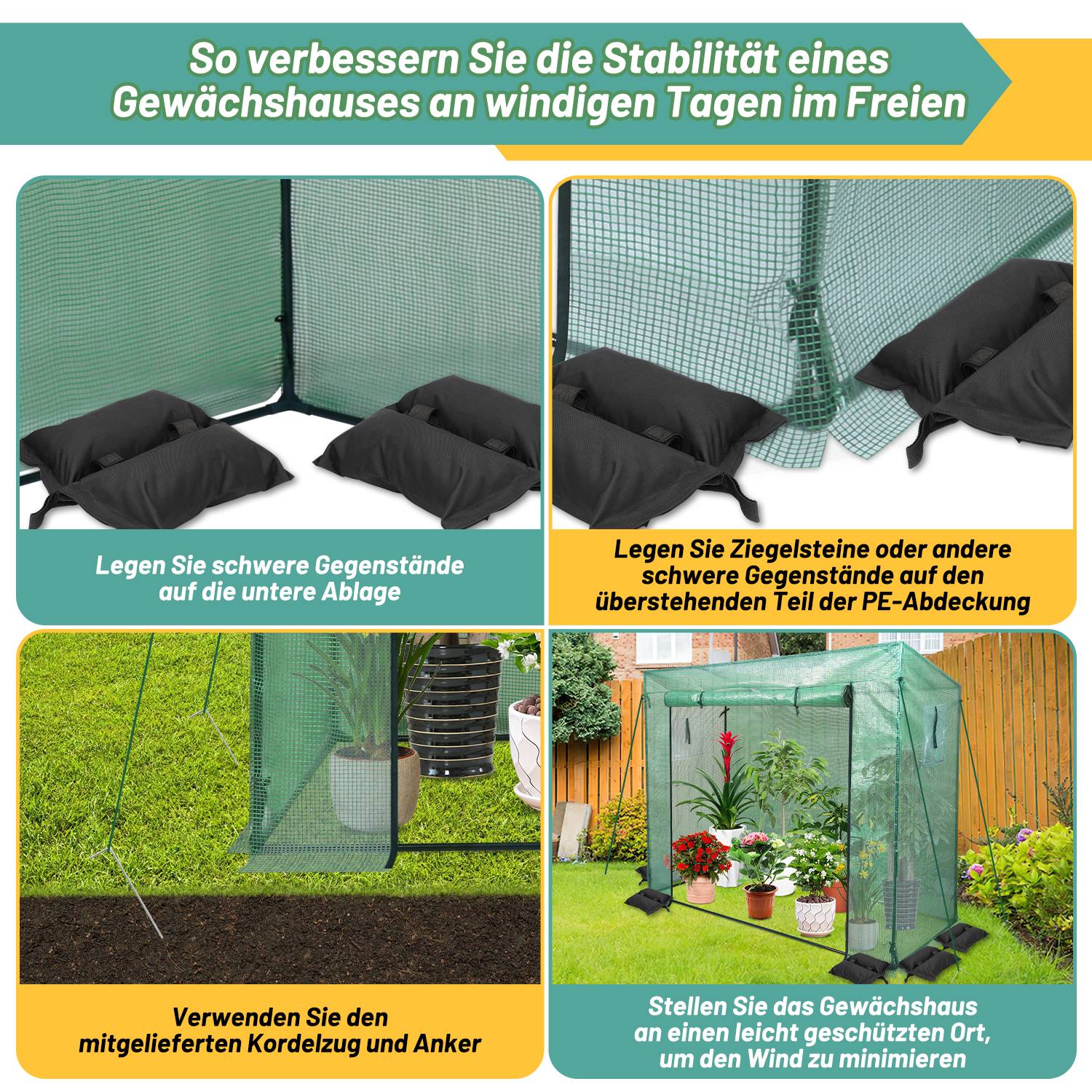 Foliengewächshaus 140 g/m2, PE halbtransparent, wasserdicht wetterfest,weiß, 200x80x150/169 cm