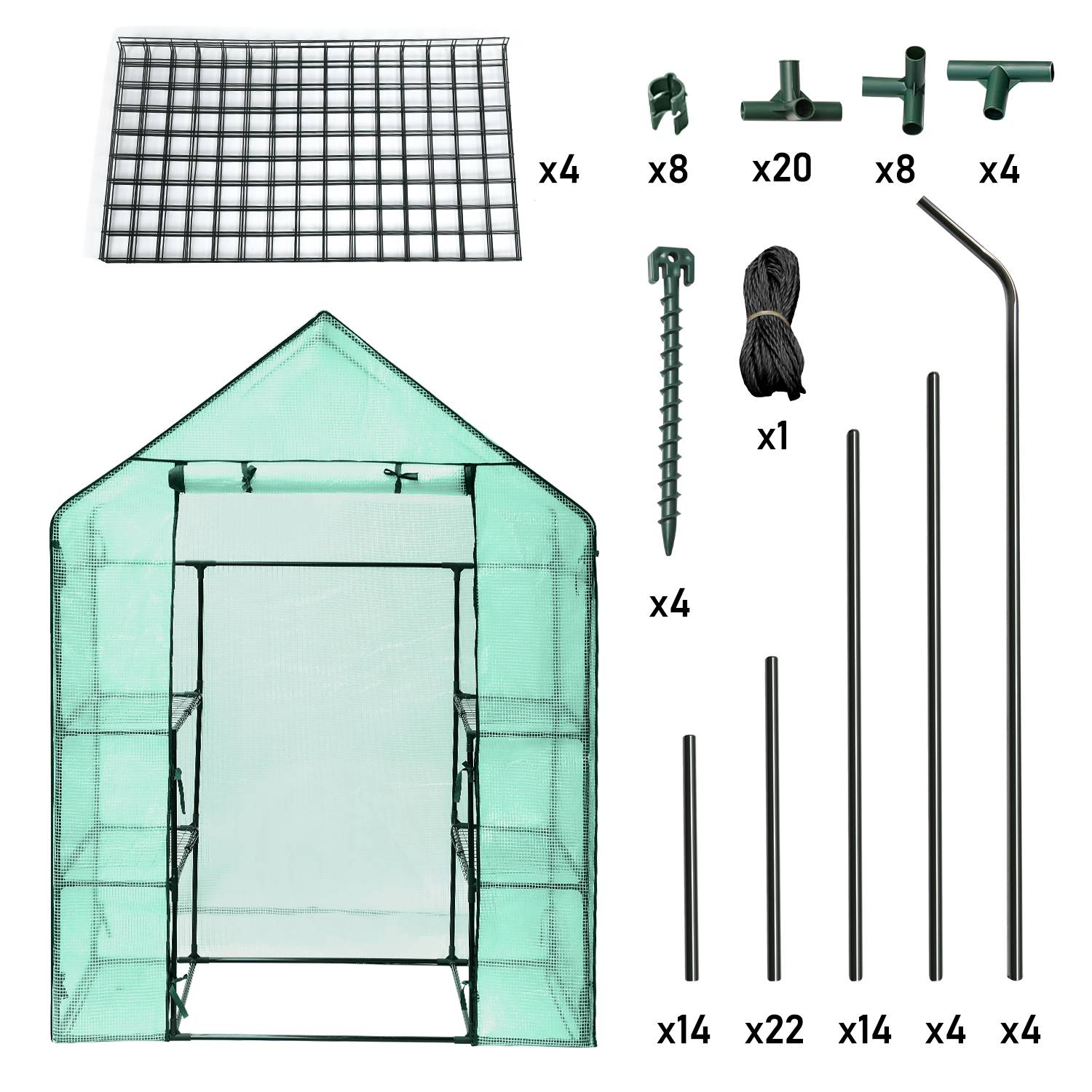 Foliengewächshaus Tomatengewächshaus 143x73x195 cm Gewächshaus Treibhaus,Grün