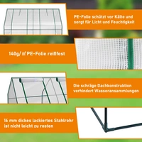 Gewächshaus 180x90x90cm Foliengewächshaus für draußen Treibhaus mit Reißverschluss und 2 Fenstern weiß Gewächshaus 180x90x90cm Foliengewächshaus für draußen Treibhaus mit Reißverschluss und 2 Fenstern weiß