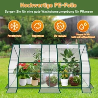 Gewächshaus 180x90x90cm Foliengewächshaus für draußen Treibhaus mit Reißverschluss und 2 Fenstern weiß Gewächshaus 180x90x90cm Foliengewächshaus für draußen Treibhaus mit Reißverschluss und 2 Fenstern weiß