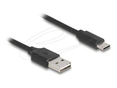 Delock Spiralkabel EASY-USB 2.0 Typ-A Stecker zu USB Type-C Multimedia-Technik Kabel