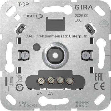 GIRA 202600 DALI Drehdimmeins.UP Einsatz Install.Baumaterial Schaltermat/Geb.Steu Schalter