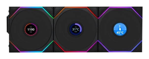 LIAN LI Lüfter Uni Fan TL Wireless LCD Reverse 120mm schwarz