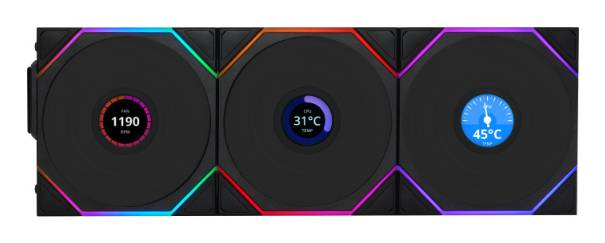 LIAN LI Lüfter Uni Fan TL Wireless LCD Reverse 120mm schwarz