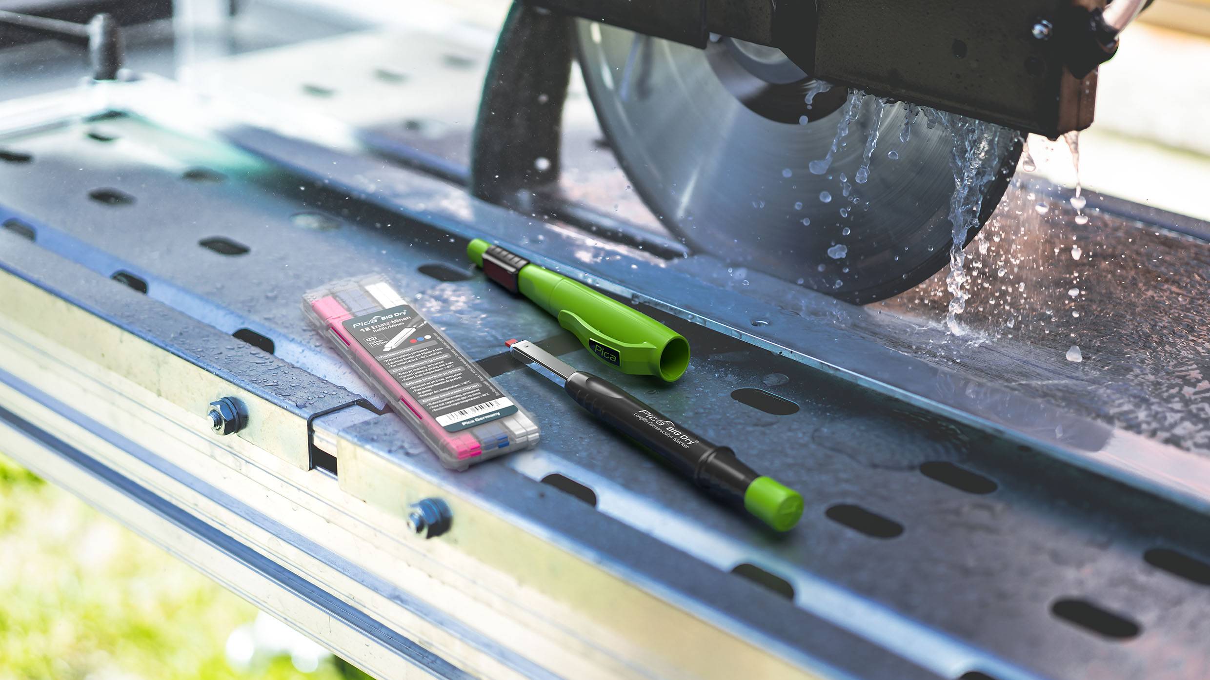 Pica BIG Dry 12 x Ersatzminen Tiefbau Pink Blau Weiß