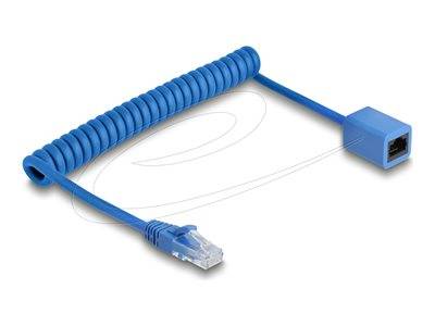 DELOCK RJ45 Spiralkabel Stecker zu Buchse Cat.6 UTP 0,6-1,2m Multimedia-Technik Kabel