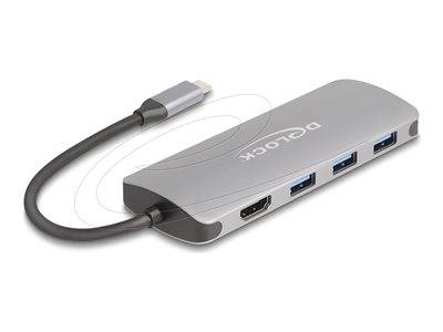 Delock 7Port USB 10Gbps Hub und 4K HDMI Ausgang/USB Typ-C Multimedia-Technik HUBs