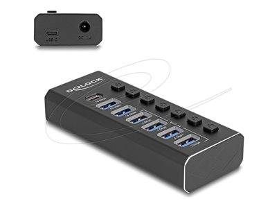 Delock 7Port USB Hub mit 3 Ports 10 Gbps und 4 SchnellladeP Multimedia-Technik HUBs