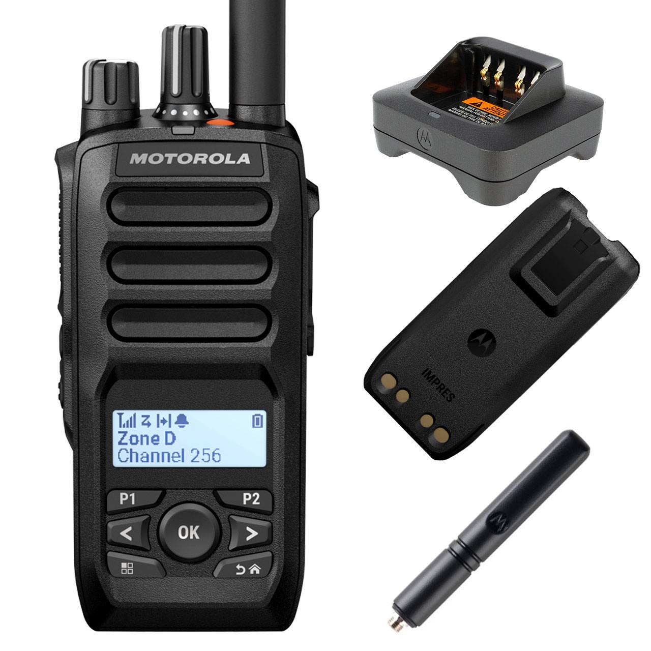 Motorola R5 Handfunkgerät UHF LKP Antenne Akku Ladegerät MDH07RDH9WA1AN