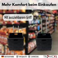Einkaufstrolley mit Box Kiste faltbar Trolley mit Teleskopgriff klappbar Shopping Bag Einkaufstrolley mit Box Kiste faltbar Trolley mit Teleskopgriff klappbar Shopping Bag