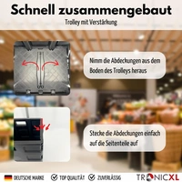 Einkaufstrolley mit Box Kiste faltbar Trolley mit Teleskopgriff klappbar Shopping Bag Einkaufstrolley mit Box Kiste faltbar Trolley mit Teleskopgriff klappbar Shopping Bag