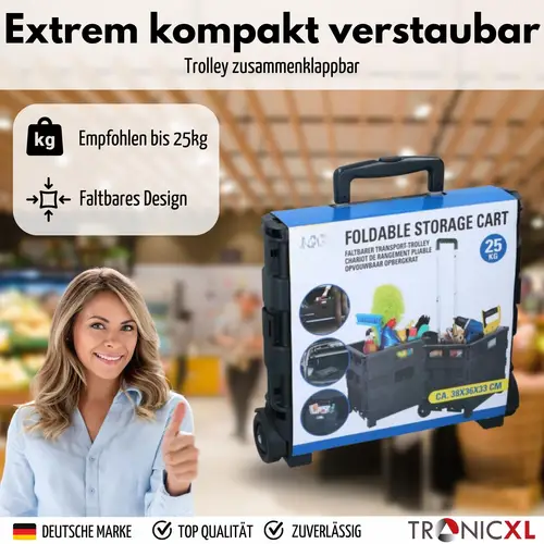 Einkaufstrolley mit Box Kiste faltbar Trolley mit Teleskopgriff klappbar Shopping Bag Einkaufstrolley mit Box Kiste faltbar Trolley mit Teleskopgriff klappbar Shopping Bag