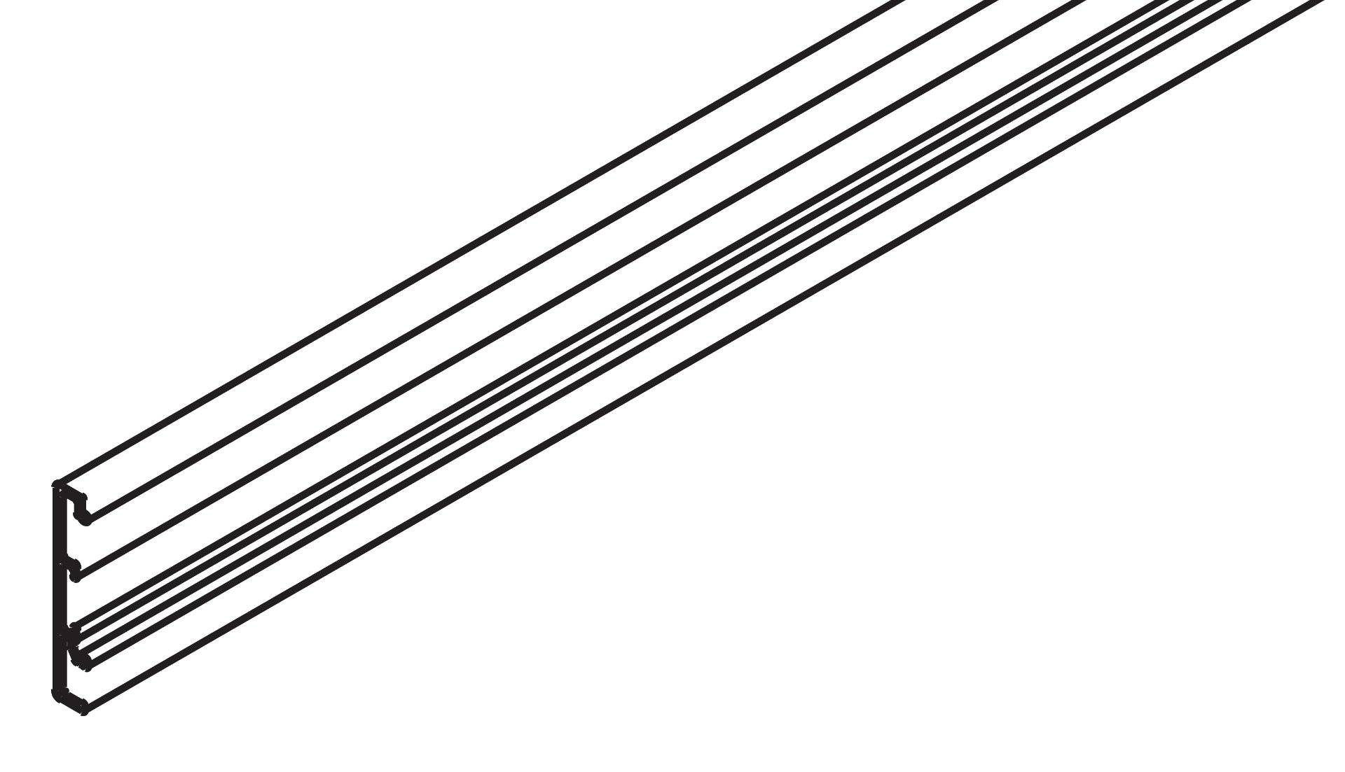 Diagonale schwarze Linien auf weißem Hintergrund, die ein Muster mit unterschiedlichen Abständen zwischen den Linien bilden.