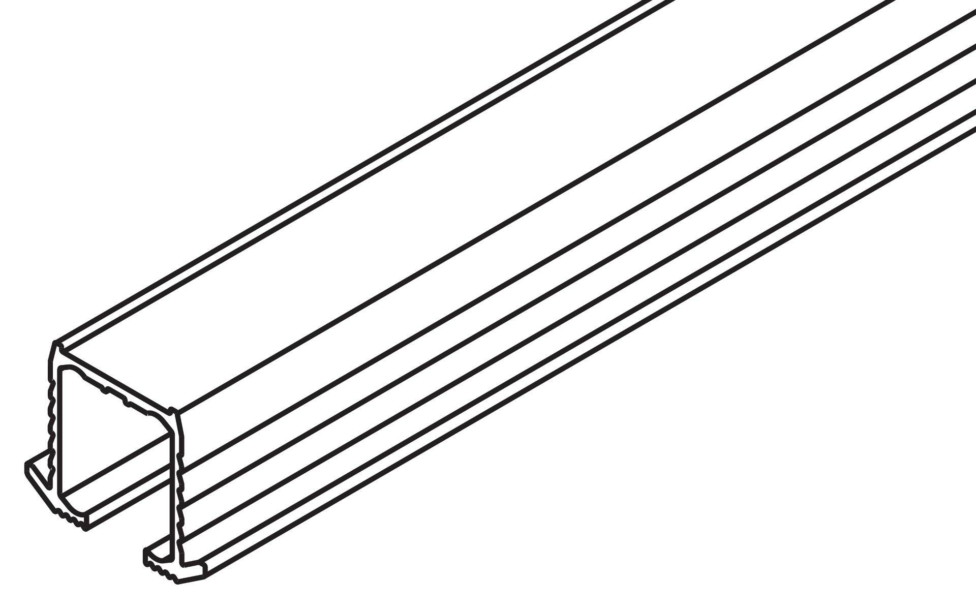 Hawa Einfachlaufschiene, Clipo 16, Alu, zum Kleben, L= 2500 mm