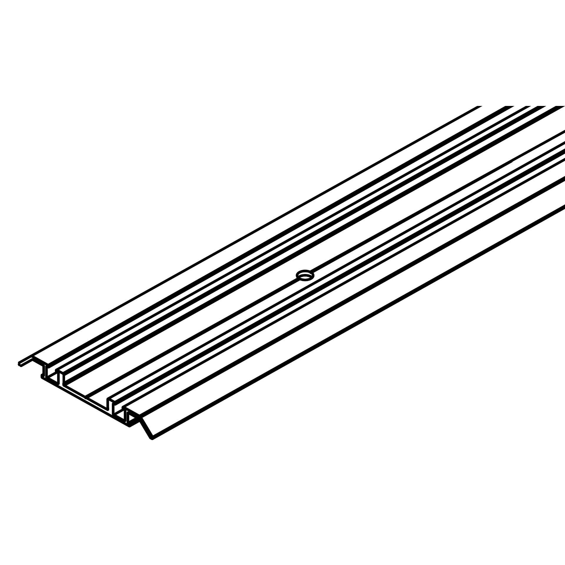 Hawa Doppellaufschiene, Alu, eloxiert, gelocht, aufgesetzte Montage, L= 3500 mm
