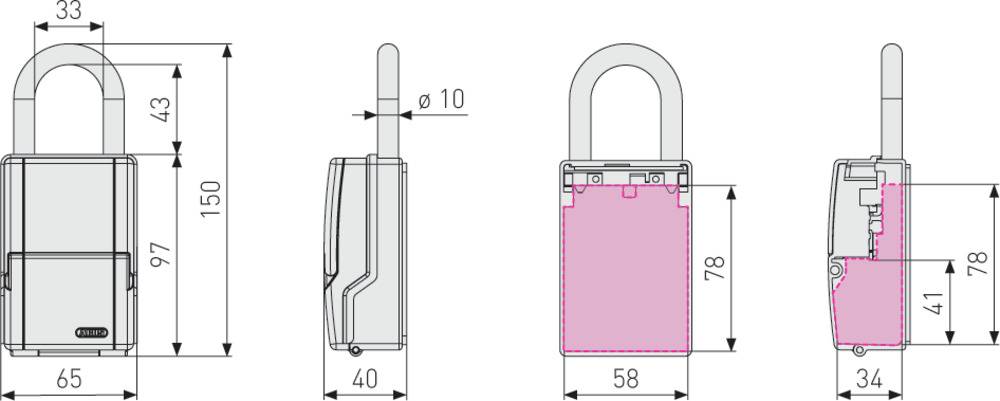 ABUS KeyGarage Mini 737 mit Bügel u. 4-stelliger Zahlencode