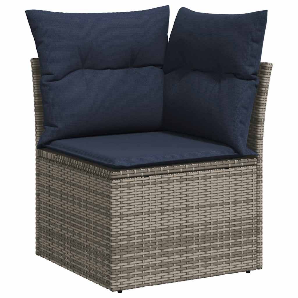 vidaXL 9-tlg. Garten-Sofagarnitur mit Kissen Braun Poly Rattan Akazie