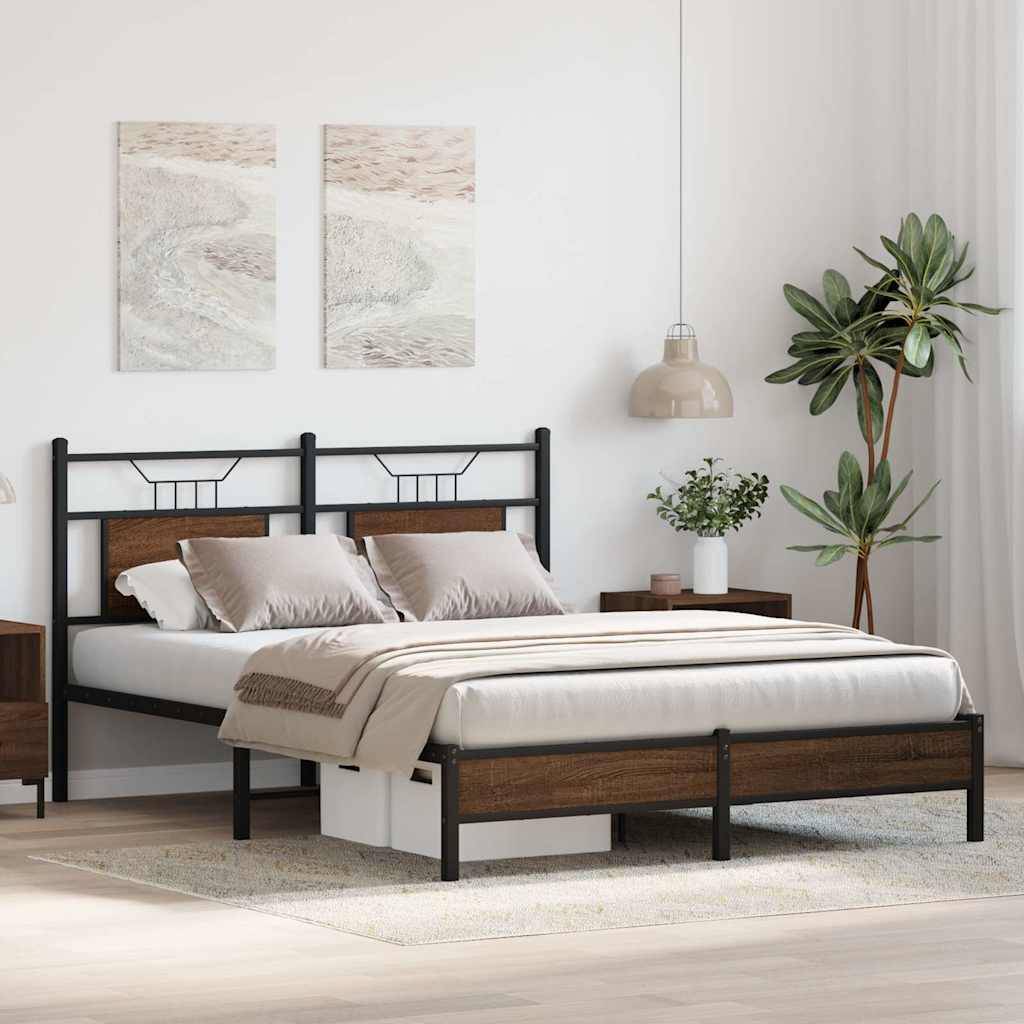 vidaXL Bettgestell ohne Matratze Braun Eiche 140x200 cm Holzwerkstoff