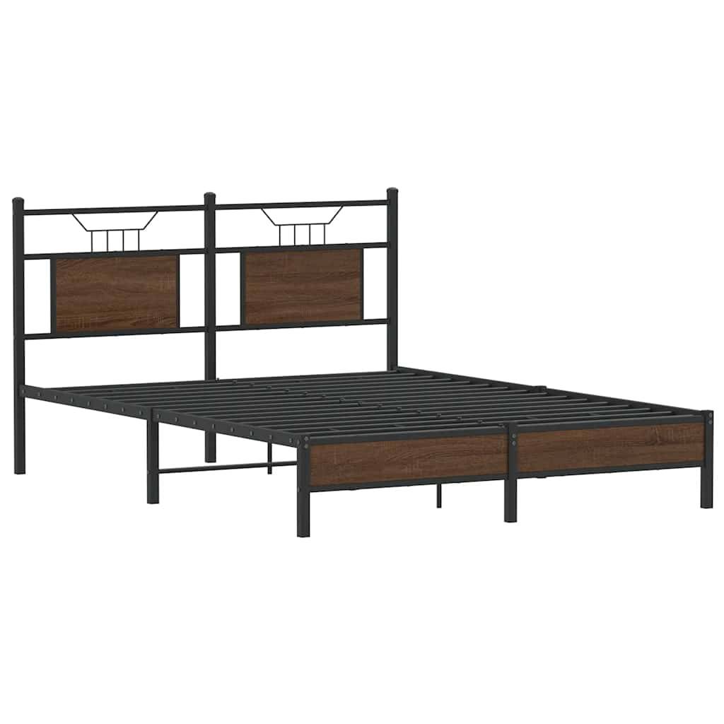 vidaXL Bettgestell ohne Matratze Braun Eiche 140x200 cm Holzwerkstoff