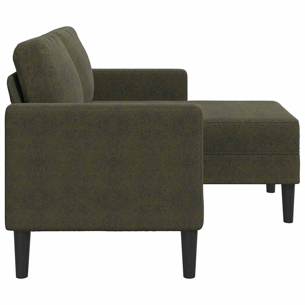 vidaXL 2er-Sofa mit Chaiselongue L-Form Armeegrün 125 cm Kunstleder