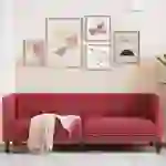 vidaXL Chesterfield-Sofa 3-Sitzer Weinrot Kunstleder vidaXL Chesterfield-Sofa 3-Sitzer Weinrot Kunstleder