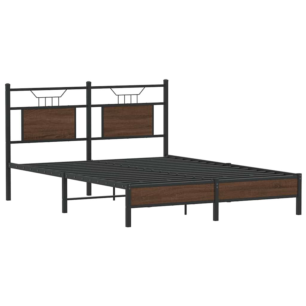 vidaXL Bettgestell ohne Matratze Braun Eiche 140x190 cm Holzwerkstoff