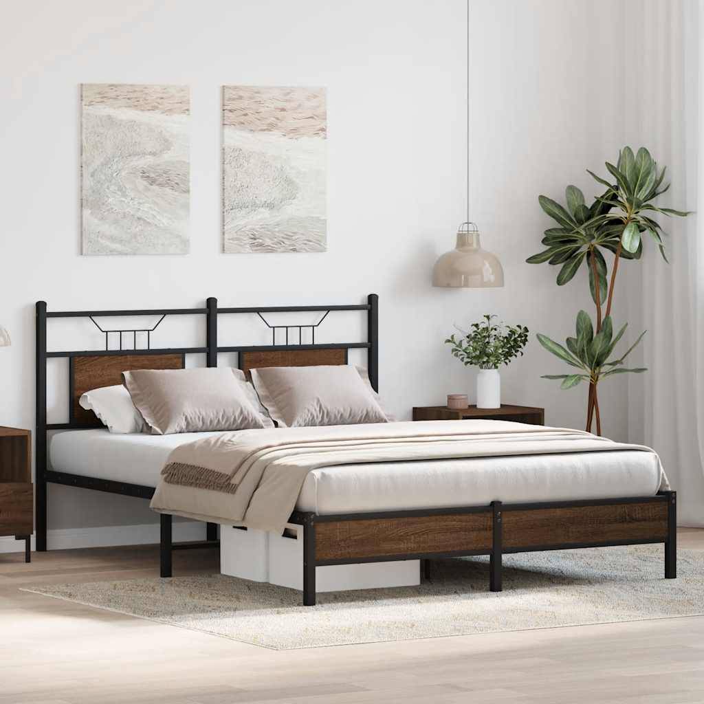 vidaXL Bettgestell ohne Matratze Braun Eiche 140x190 cm Holzwerkstoff