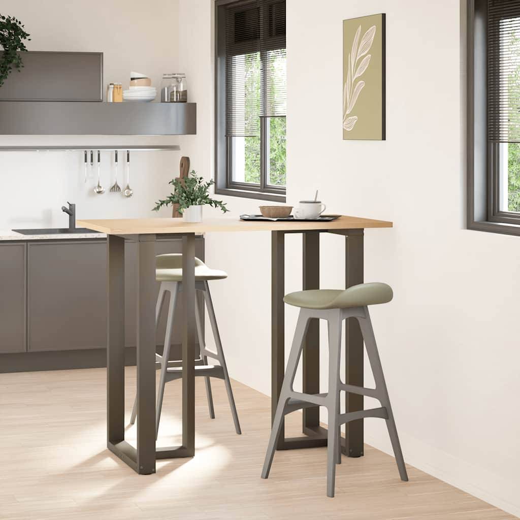 vidaXL Bartischbeine T-Form 2 Stk. Naturstahl 60x35x(110-111) cm Stahl