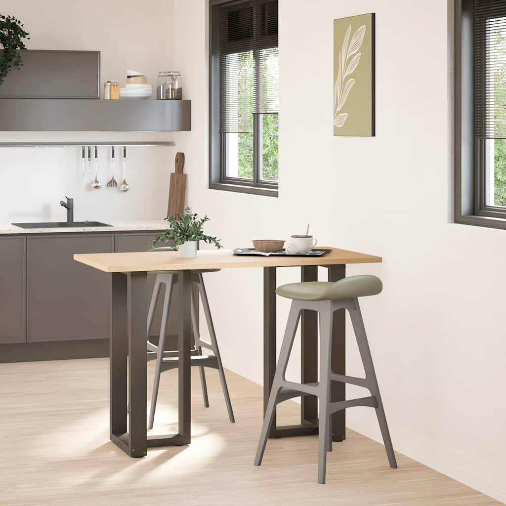 vidaXL Bartischbeine T-Form 2 Stk. Naturstahl 50x35x(90-91) cm Stahl