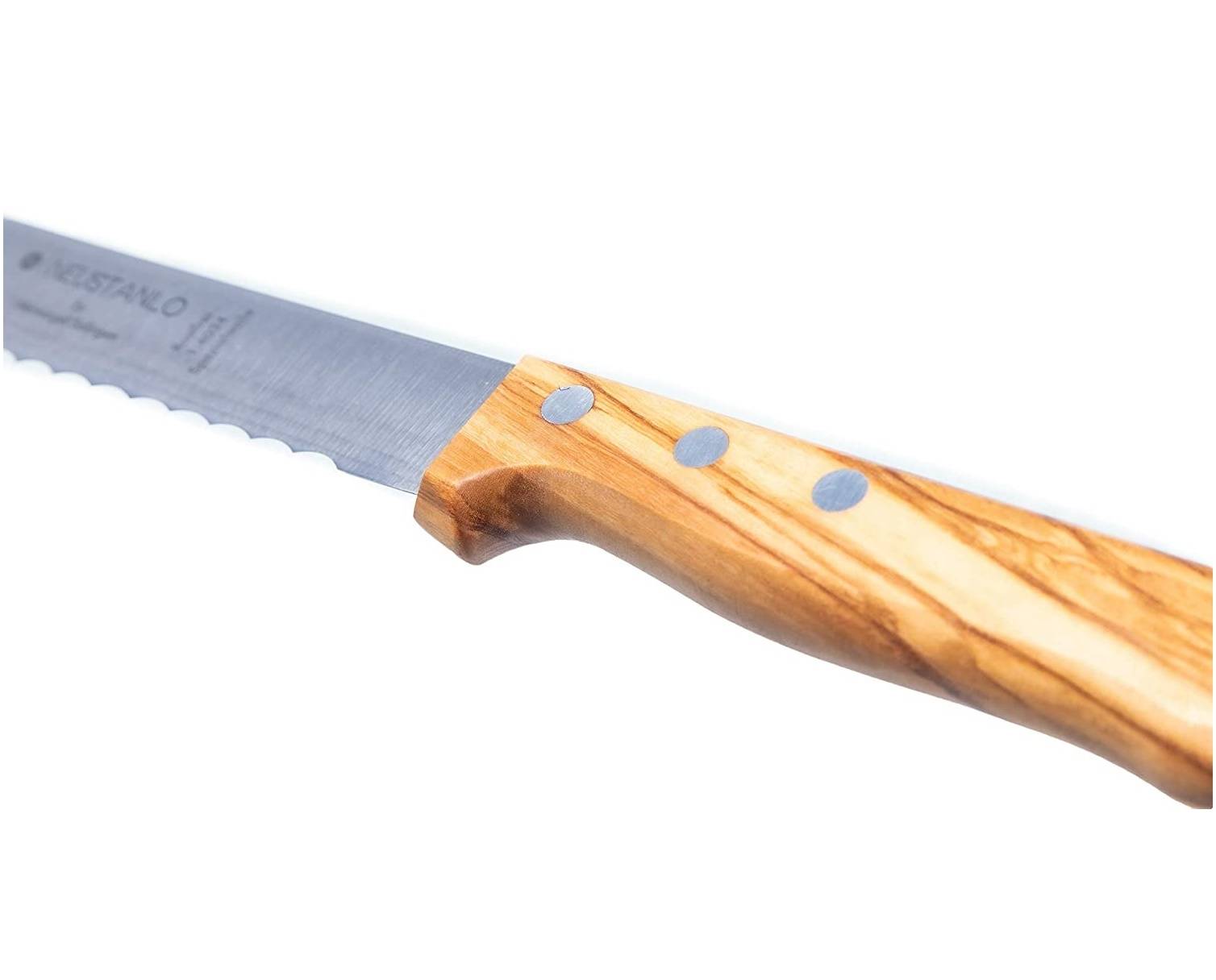 Marsvogel | Brotmesser | Olivenholz | 2,0 mm Rückenstärke | mit Welle | Made in Solingen by Neustanlo