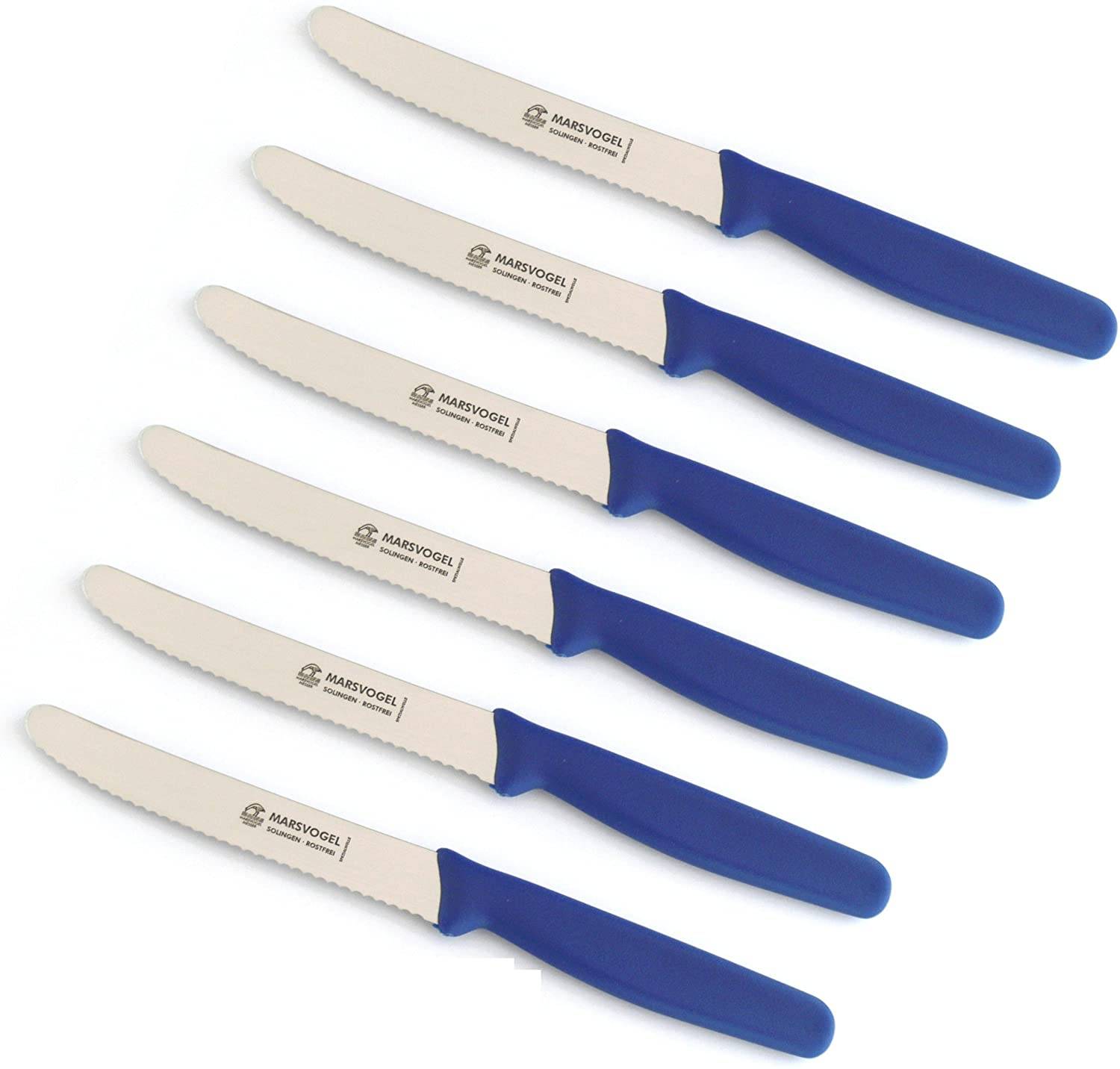 6 Stück Tischmesser PP blau Marsvogel Solingen # 13 05 03 Menümesser Tafelmesser