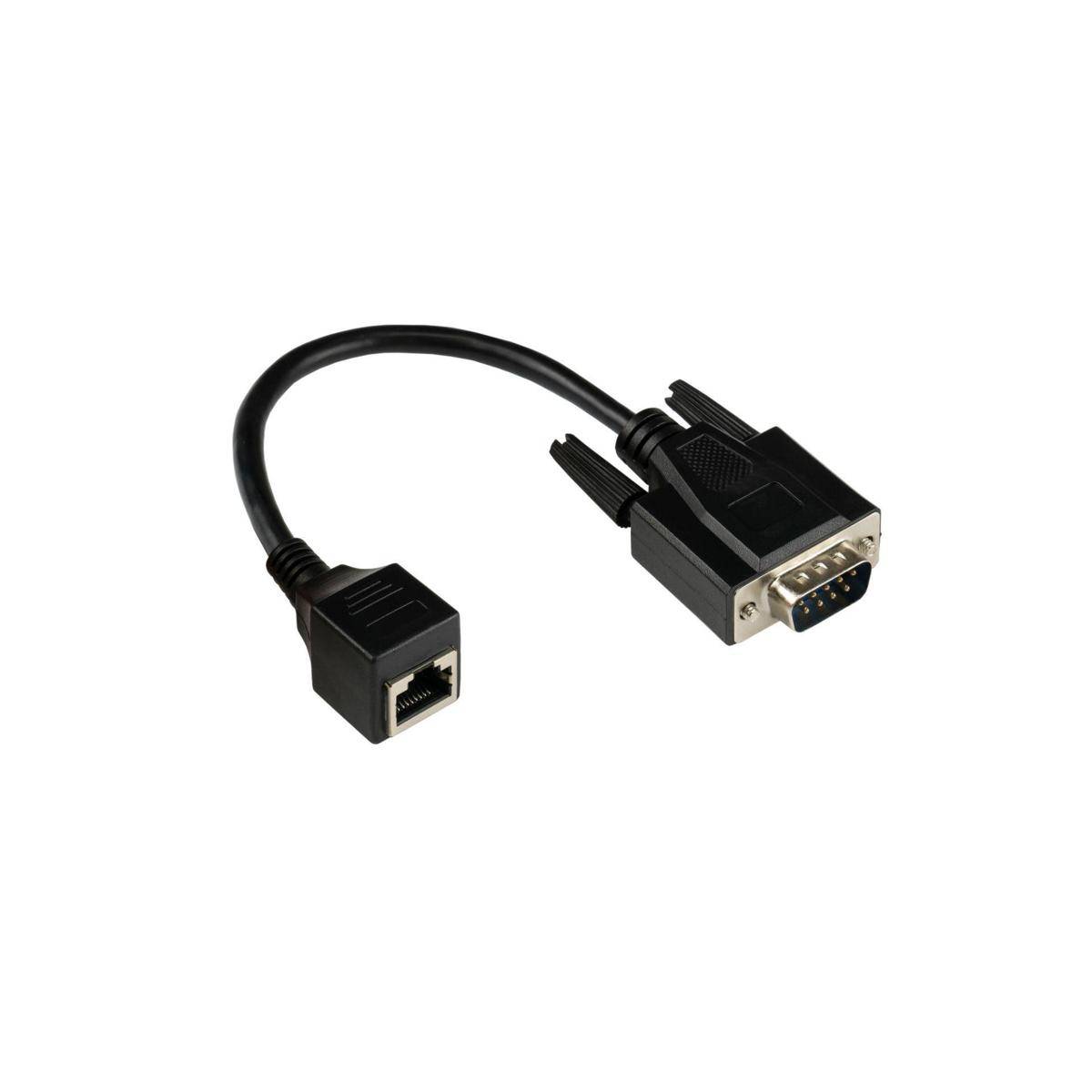 Adapterkabel RJ45 Buchse an RS232 seriell D-SUB 9-Pol Stecker, 1:1, schwarz, 0,1