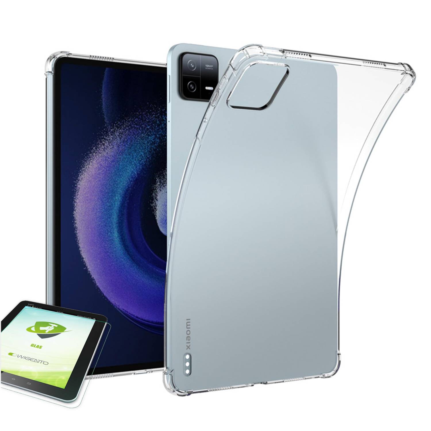 Tablet Hülle + Schutzglas für Xiaomi Pad 8 / 8 Pro / Pad 7 / 7 Pro Schock TPU 9H