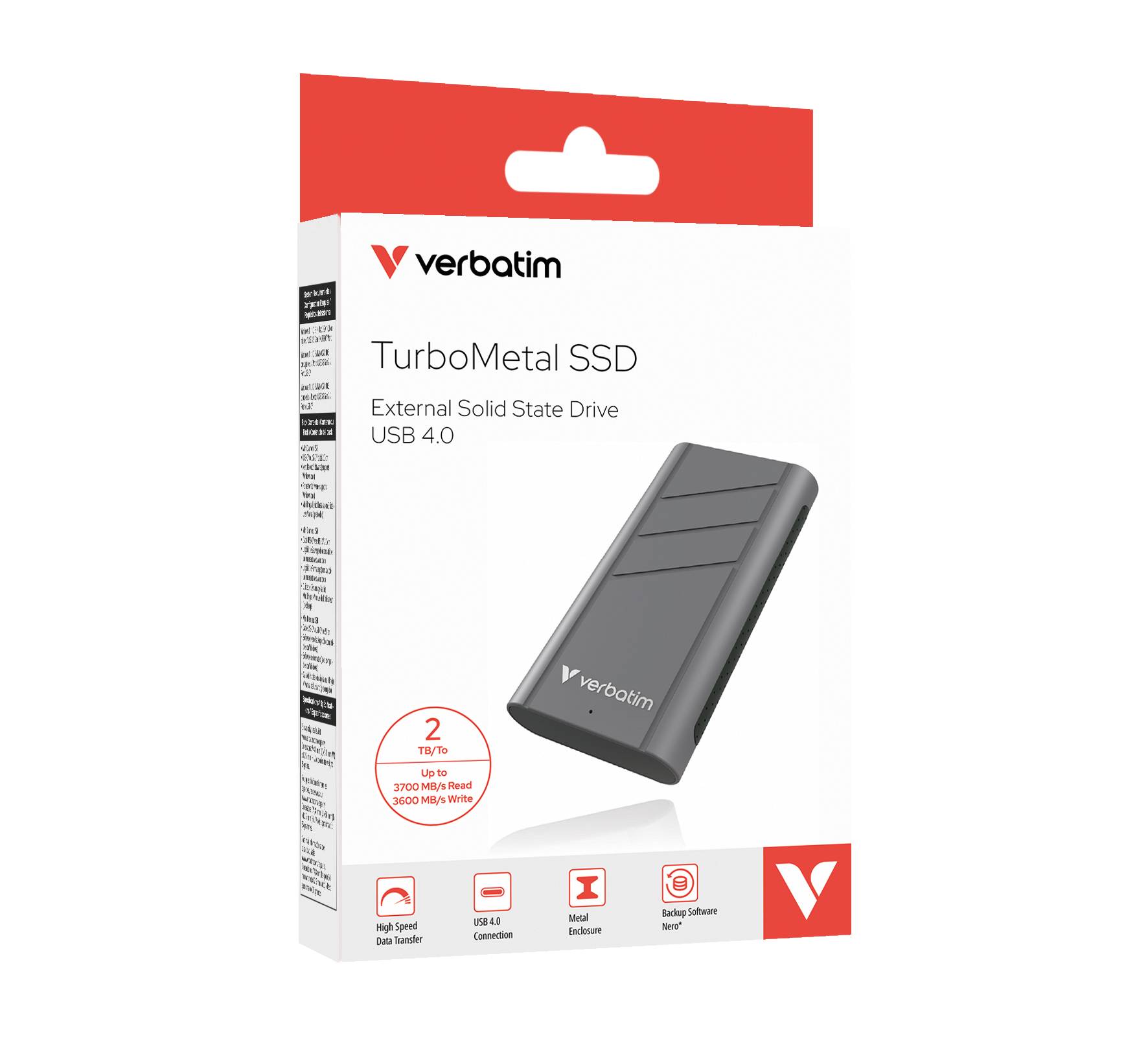 Verbatim Externe SSD  USB 4.0, Typ-C & Metallgehäuse 2 TB