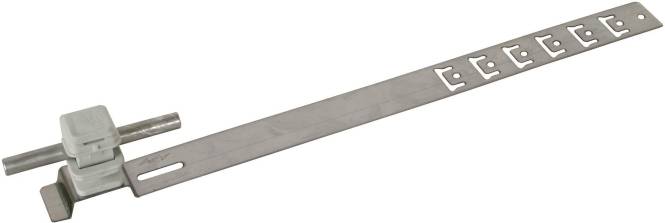 Ein dünnes, flaches Metalllineal mit glatter Oberfläche und ohne sichtbare Markierungen, das zum Messen oder zum Zeichnen gerader Linien verwendet wird.