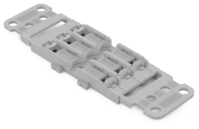 WAGO 221-2503 Befestigungsadapter mit Zugentlastung, 3-fach (Inhalt 5 Stück) Install.Baumaterial