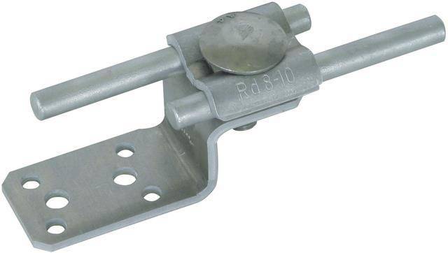 Ein Metallscharnier mit einem zylindrischen Stift, einer Platte und einem Bolzen, möglicherweise zum Einsatz bei struktureller oder mechanischer Unterstützung.