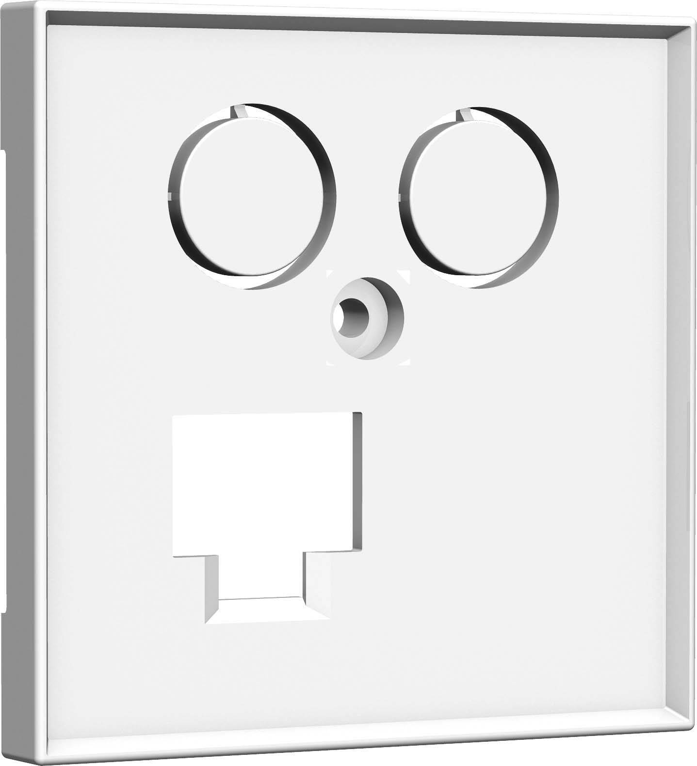 homeway Zentralplatte HW-ZL0RWM55V1 TV+LAN 55x55mm reinweiß matt Install.Baumaterial Antennen