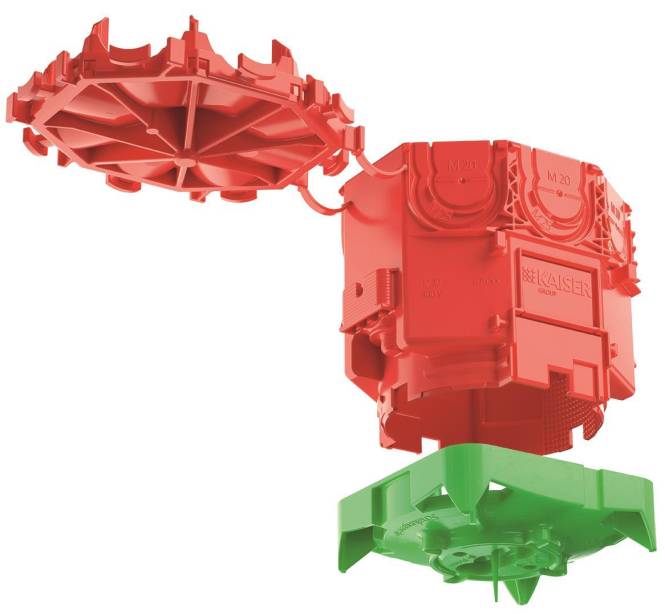 Kaiser Betonbau B1 Decken- 1265-12 Verbindungsdose 2-teilig Install.Baumaterial Verlegesys/Verbi.Mat