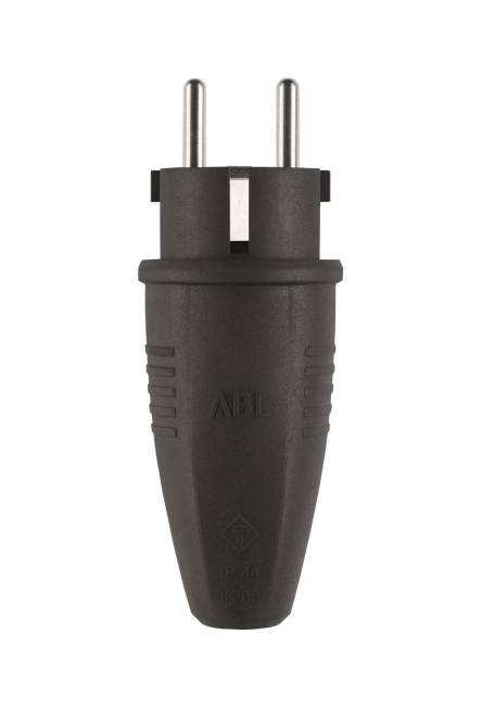 ABL Gummi Schuko-Stecker 100000039 (TPE) schwarz IP44 bis 3x 2,5mm Install.Baumaterial