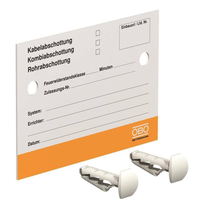 OBO KS-S DE Kennzeichnungsschild f.Abschottungssysteme 100x70mm 7205425 Install.Baumaterial Baustoff