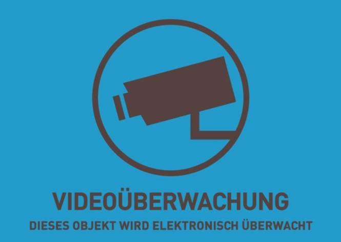 ABUS Warnaufkleber Video -D- AU1321 74x52,5mm Install.Baumaterial Hauskomm/Batt/Sicher