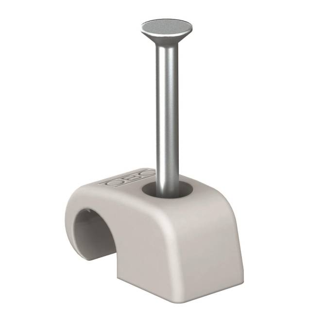 OBO 2025 18 LGR Haft-Clip 4-7mm L18 PP lichtgrau RAL7035 2228610 (Inhalt 100 Stück)