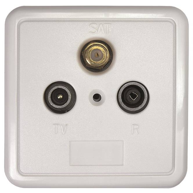 AXING SAT Antennensteckdose SSD 2-00 CATV SAT Einzel/Stichleitung vergoldet Install.Baumaterial