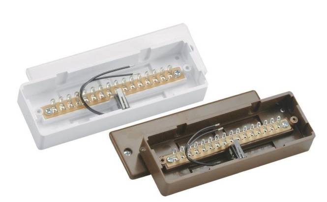 ABUS Aufputz-Lötverteiler 16- VT4000W polig weiss VdS-C Install.Baumaterial Hauskomm/Batt/Sicher